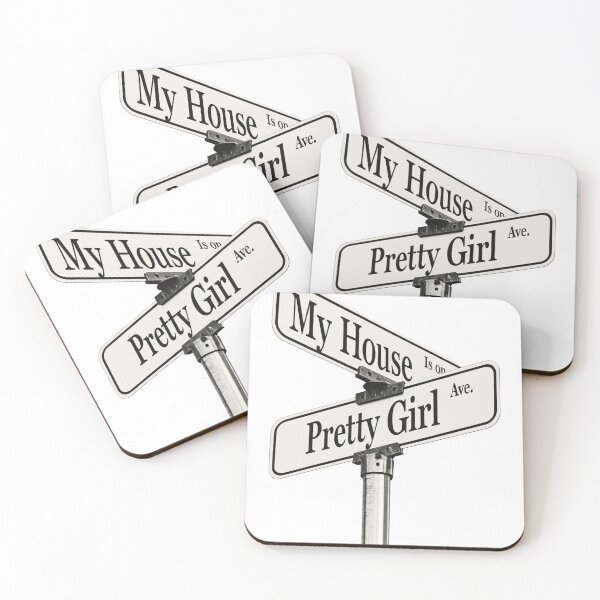 Item preview, Pretty Girl Ave Black White Sign Art designed and sold by gringoods.
