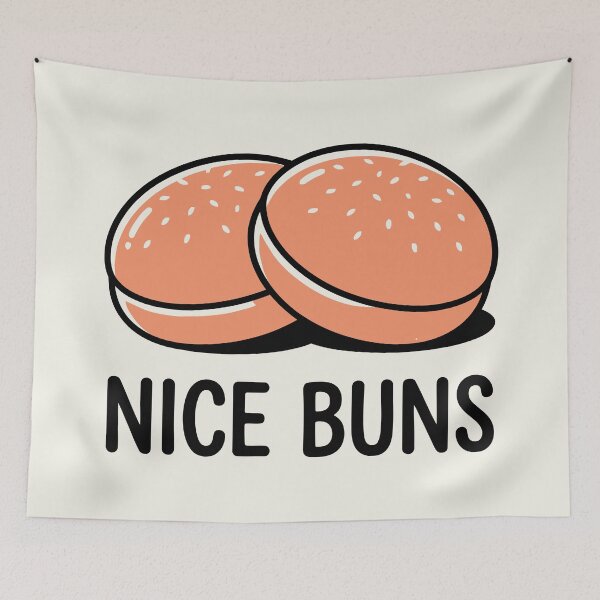 Item preview, Nice Buns Funny Burger Bun Food Pun designed and sold by Amir Faysal.