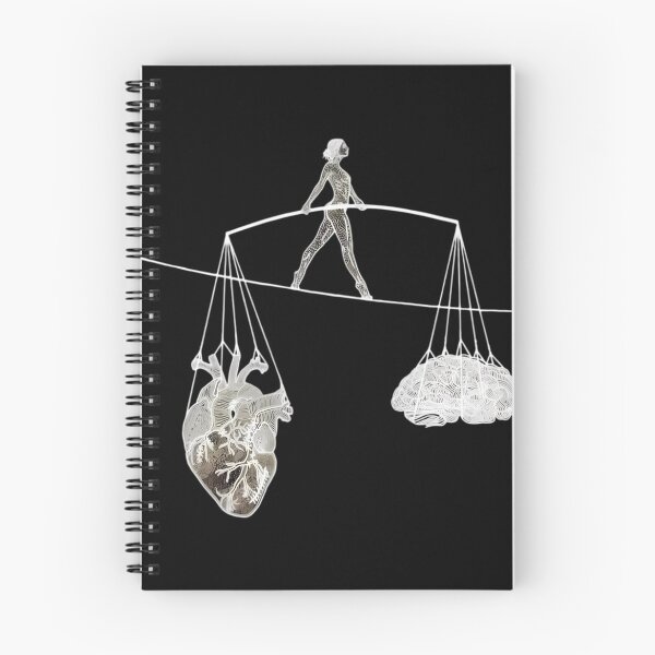 Item preview, Heart Brain Balance Tightrope Walker Surreal Anatomy Art designed and sold by DarkOriginArts.