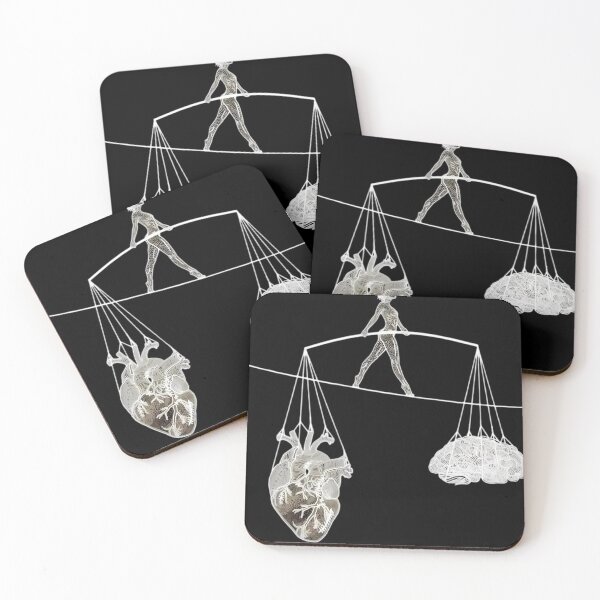 Item preview, Heart Brain Balance Tightrope Walker Surreal Anatomy Art designed and sold by DarkOriginArts.