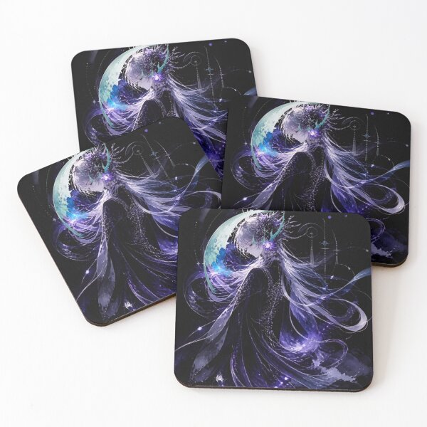 Item preview, Celestial Moon Goddess Fantasy Art – Cosmic Purple Magic Illustration designed and sold by DervoTeck2767.