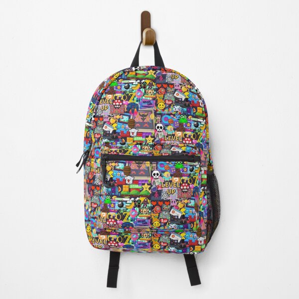 Item preview, Retro Gaming Stickerbomb Pixel Art Arcade Collage designed and sold by Side By Side Studio.