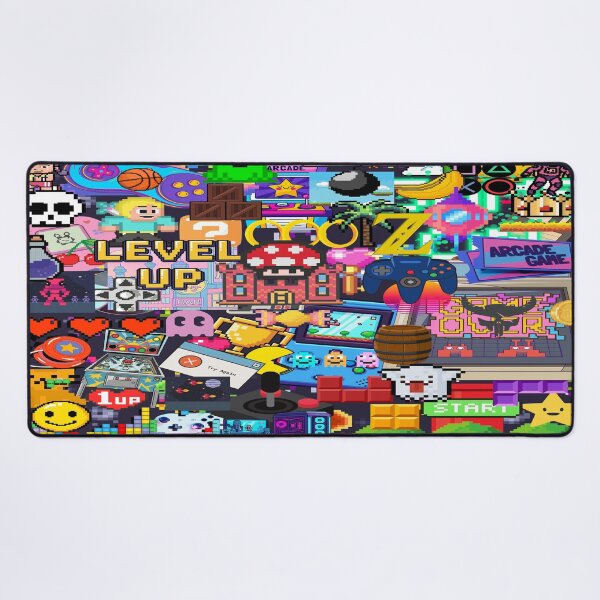 Item preview, Retro Gaming Stickerbomb Pixel Art Arcade Collage designed and sold by Side By Side Studio.