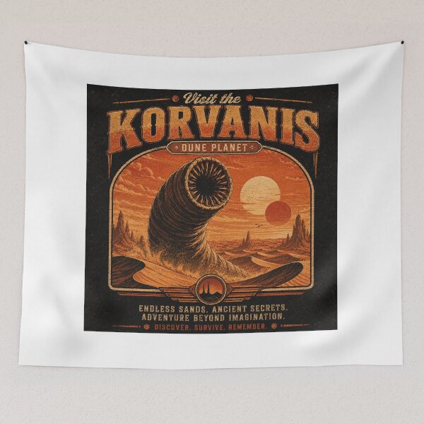 Item preview, Visit Korvanis – Vintage Desert Planet Travel Poster T-Shirt designed and sold by zevolix.