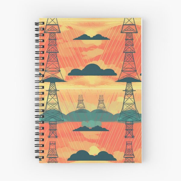 Item preview, Retro Sunset Electric Pylon Landscape designed and sold by pinkal.