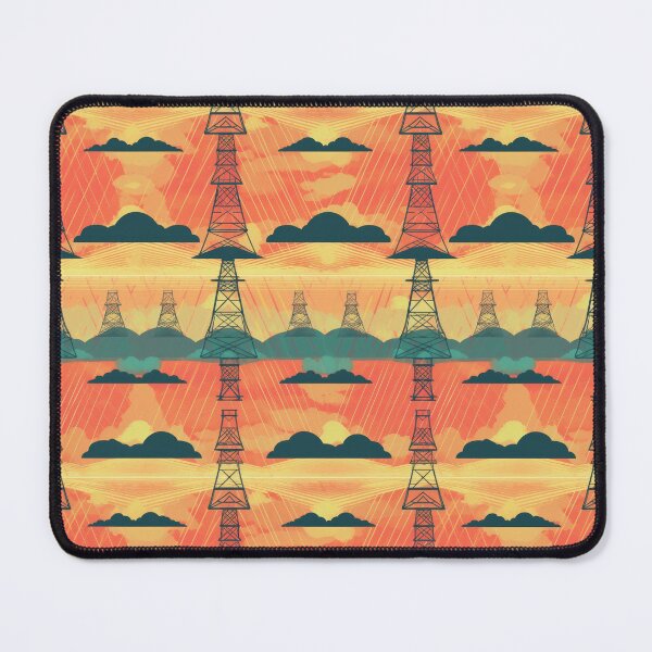 Item preview, Retro Sunset Electric Pylon Landscape designed and sold by pinkal.