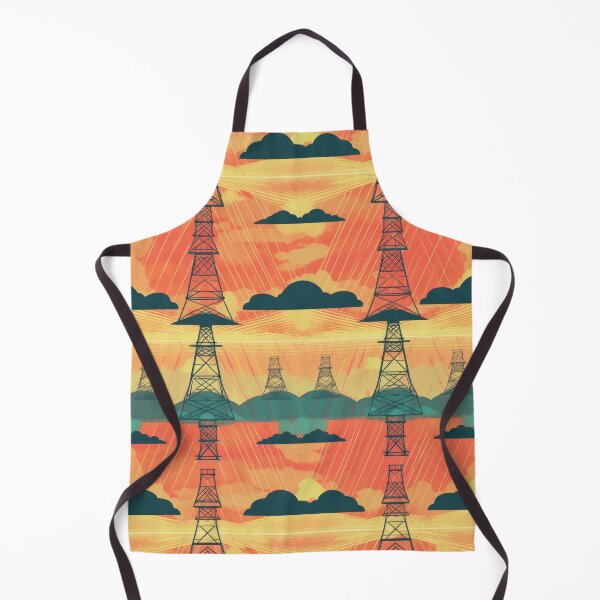 Item preview, Retro Sunset Electric Pylon Landscape designed and sold by pinkal.
