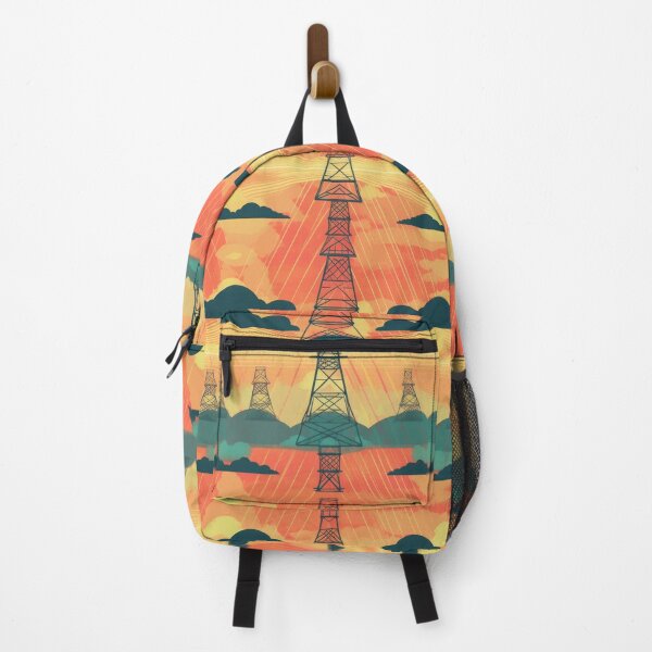 Item preview, Retro Sunset Electric Pylon Landscape designed and sold by pinkal.