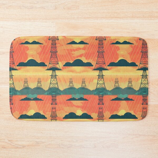 Item preview, Retro Sunset Electric Pylon Landscape designed and sold by pinkal.