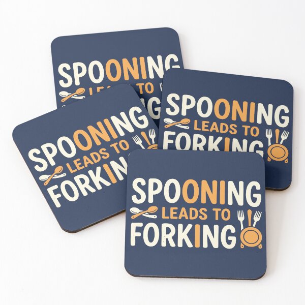 Item preview, Spooning Leads To Forking Funny Kitchen Cutlery Pun designed and sold by Amir Faysal.