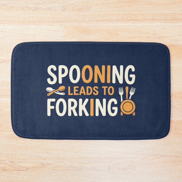 Item preview, Spooning Leads To Forking Funny Kitchen Cutlery Pun designed and sold by Amir Faysal.