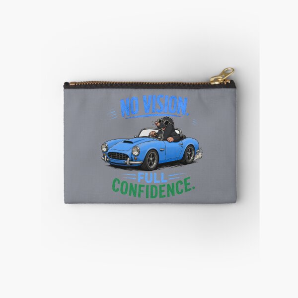 Item preview, No Vision. Full Confidence. – Funny Mole Driving Blue Convertible Cartoon T-Shirt designed and sold by Aimetoi.
