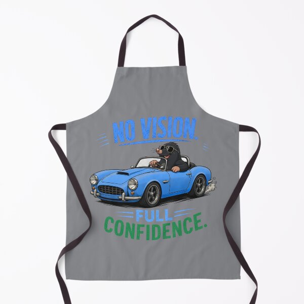 Item preview, No Vision. Full Confidence. – Funny Mole Driving Blue Convertible Cartoon T-Shirt designed and sold by Aimetoi.