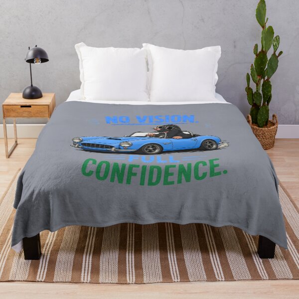 Item preview, No Vision. Full Confidence. – Funny Mole Driving Blue Convertible Cartoon T-Shirt designed and sold by Aimetoi.