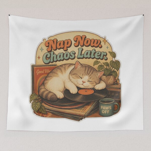 Item preview, Nap Now Chaos Later Funny Cat Meme designed and sold by olenapetol.