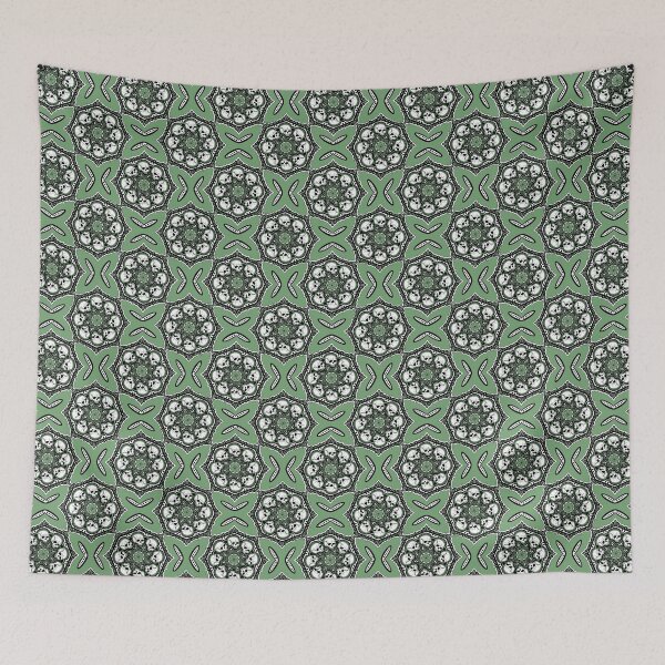 Item preview, Skulled Tile - Yellow Green designed and sold by Moonlit Datura.