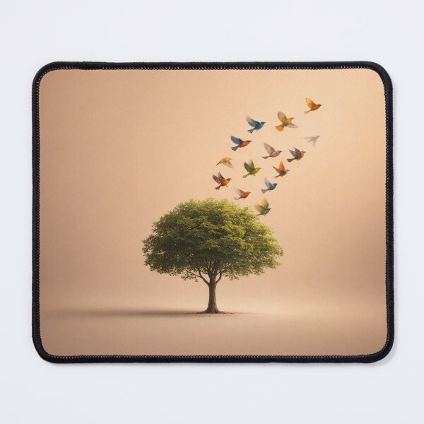 Item preview, Tree of Life Flying Colorful Birds - Freedom Surreal Art designed and sold by Chaos world.