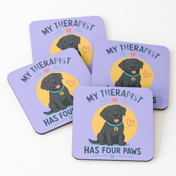 Item preview, My Therapist Has Four Paws | Funny Black Labrador Dog Lover Gift designed and sold by Goodthingstree.