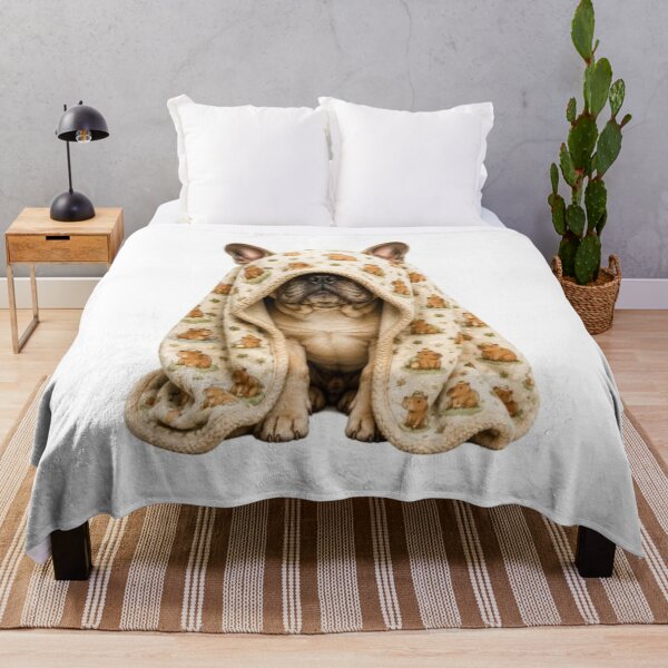 Item preview, Sleepy French Bulldog Under Cozy Blanket designed and sold by Snurly.