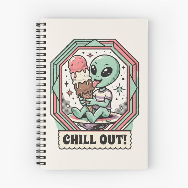 Item preview, Cute Alien Licking Ice Cream Cone Chill Out Retro Graphic designed and sold by DuckOddity.