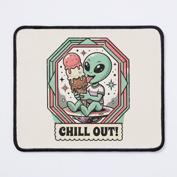 Item preview, Cute Alien Licking Ice Cream Cone Chill Out Retro Graphic designed and sold by DuckOddity.