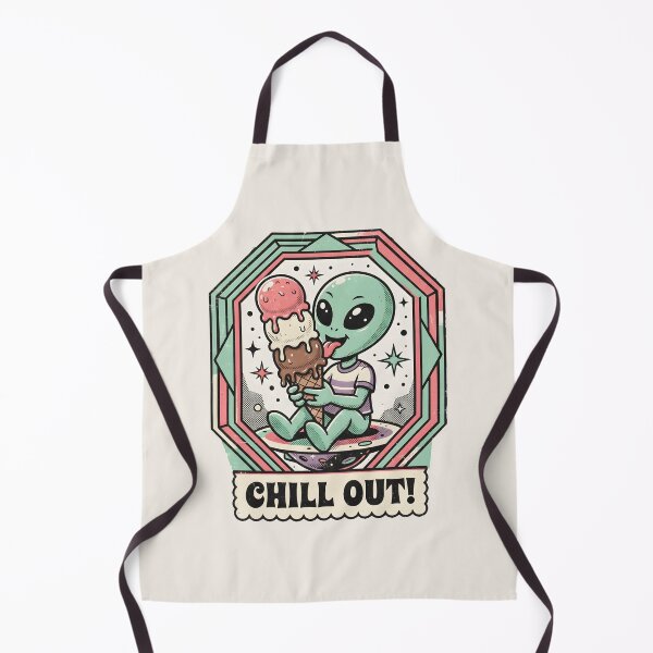 Item preview, Cute Alien Licking Ice Cream Cone Chill Out Retro Graphic designed and sold by DuckOddity.