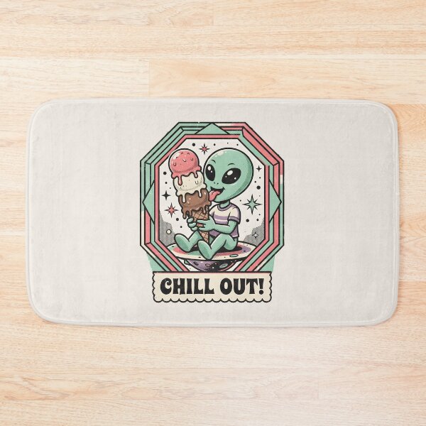 Item preview, Cute Alien Licking Ice Cream Cone Chill Out Retro Graphic designed and sold by DuckOddity.
