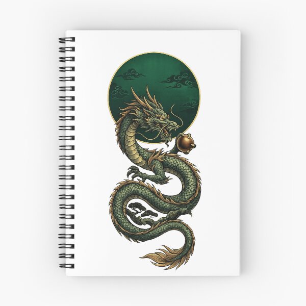Item preview, Celestial Green Dragon Moon Design | Japanese Mythology Minimal Art for T-Shirts designed and sold by designbyuzi.