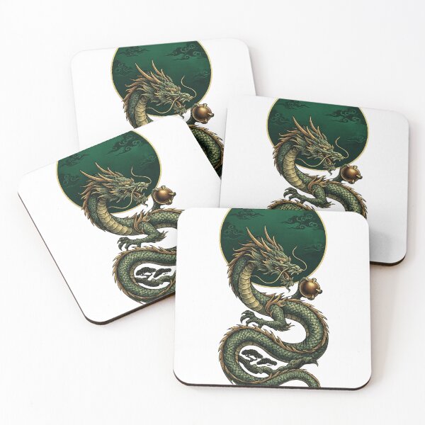 Item preview, Celestial Green Dragon Moon Design | Japanese Mythology Minimal Art for T-Shirts designed and sold by designbyuzi.