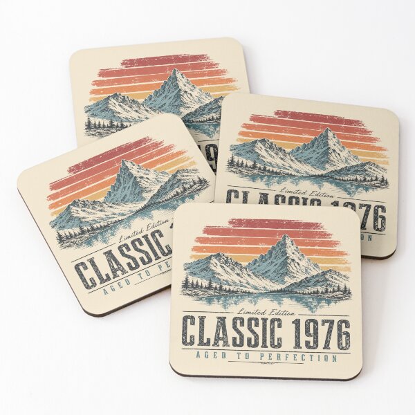 Item preview, Classic 1976 Mountain Lake 50th Birthday Shirt for Hikers designed and sold by POD DYNASTY | Original Print On Demand T-Shirt Graphics.