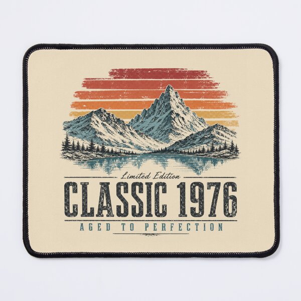 Item preview, Classic 1976 Mountain Lake 50th Birthday Shirt for Hikers designed and sold by POD DYNASTY | Original Print On Demand T-Shirt Graphics.