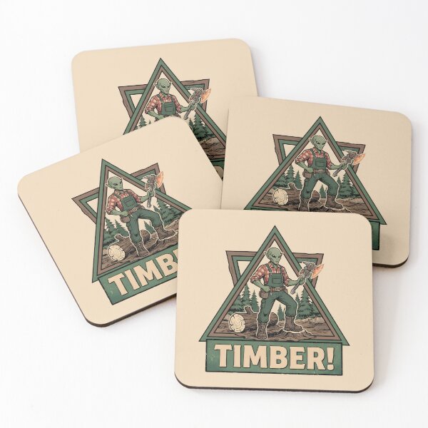 Item preview, Alien Lumberjack Laser Axe Timber Retro Comic Graphic designed and sold by DuckOddity.