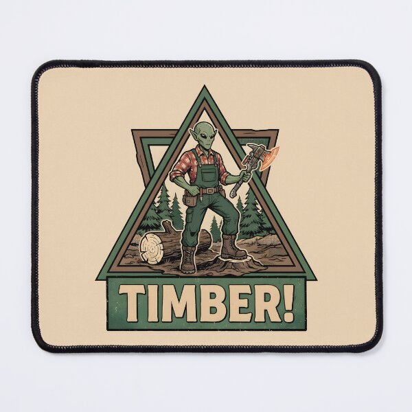 Item preview, Alien Lumberjack Laser Axe Timber Retro Comic Graphic designed and sold by DuckOddity.