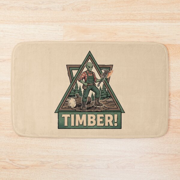 Item preview, Alien Lumberjack Laser Axe Timber Retro Comic Graphic designed and sold by DuckOddity.