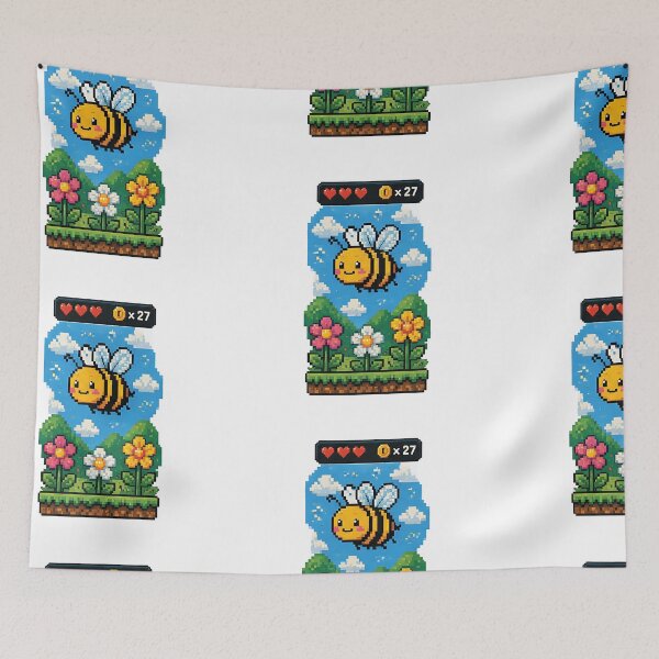 Item preview, Pixel Bee Adventure designed and sold by MouhamedAdel95.
