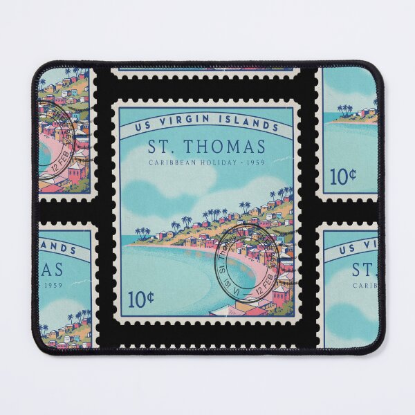 Item preview, St Thomas USVI Harbor Magens Bay Stamp Sticker designed and sold by stickercuffs.