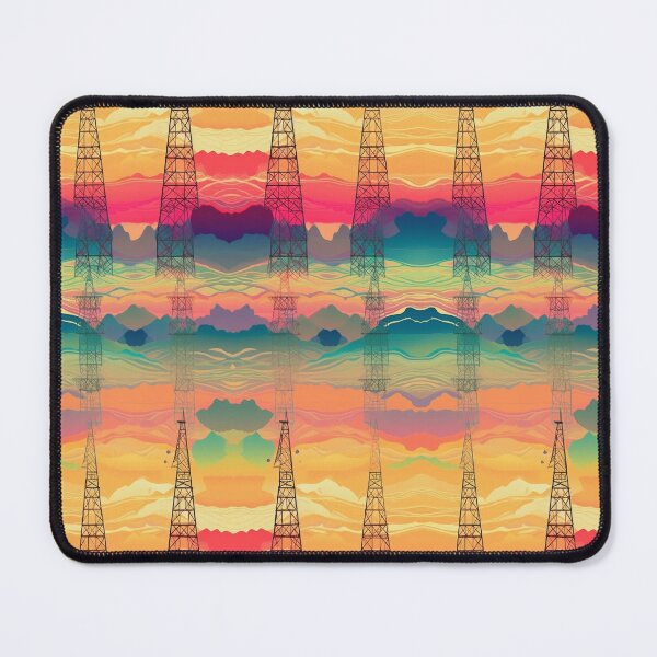 Item preview, Mirrored Sunset Industrial Lattice Towers designed and sold by pinkal.