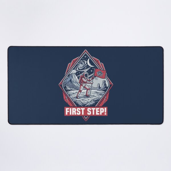 Item preview, First Step Alien Astronaut Planting Flag Retro Space Graphic designed and sold by DuckOddity.