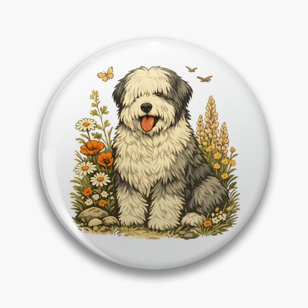 Item preview, Shepherd dog in a meadow of wildflowers designed and sold by Daily Quirk.