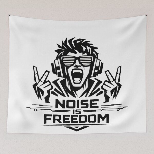 Item preview, Noise Is Freedom – Rock Rebel Headphones Design designed and sold by Cabrasco.