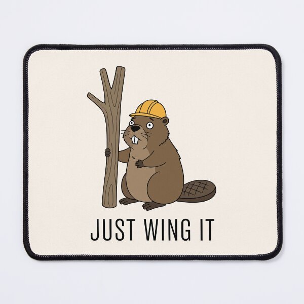 Item preview, Just Wing It Funny Beaver Construction Hard Hat Pun designed and sold by Amir Faysal.
