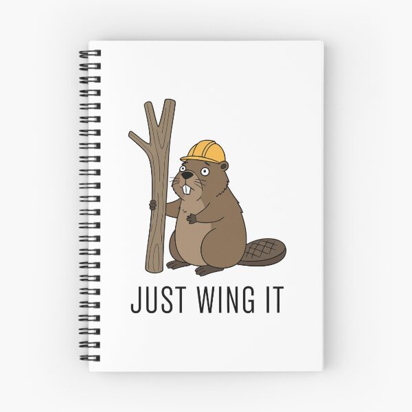 Item preview, Just Wing It Funny Beaver Construction Hard Hat Pun designed and sold by Amir Faysal.