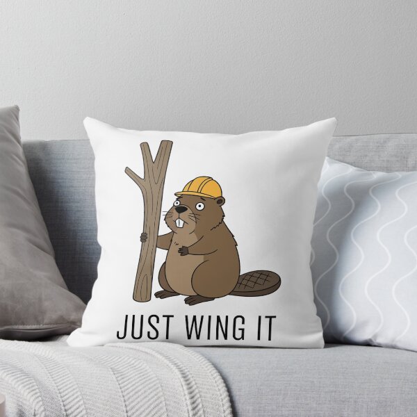 Item preview, Just Wing It Funny Beaver Construction Hard Hat Pun designed and sold by Amir Faysal.