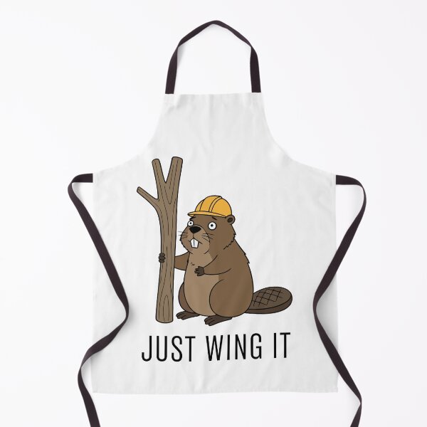 Item preview, Just Wing It Funny Beaver Construction Hard Hat Pun designed and sold by Amir Faysal.
