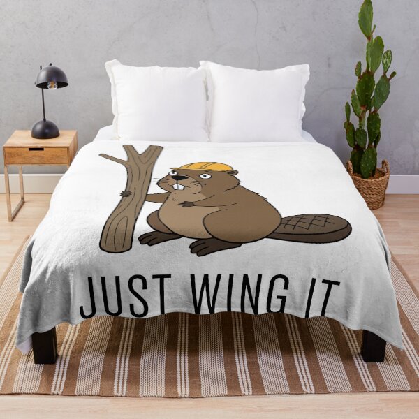 Item preview, Just Wing It Funny Beaver Construction Hard Hat Pun designed and sold by Amir Faysal.