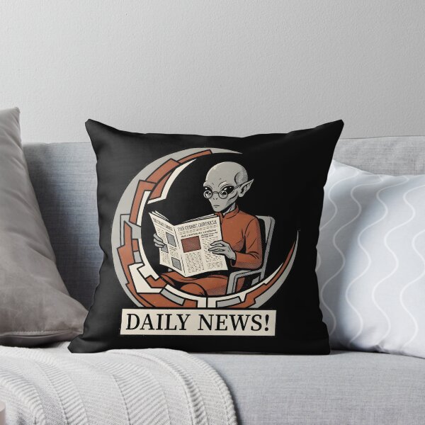 Item preview, Scholarly Alien Reading Newspaper Daily News Retro Graphic designed and sold by DuckOddity.