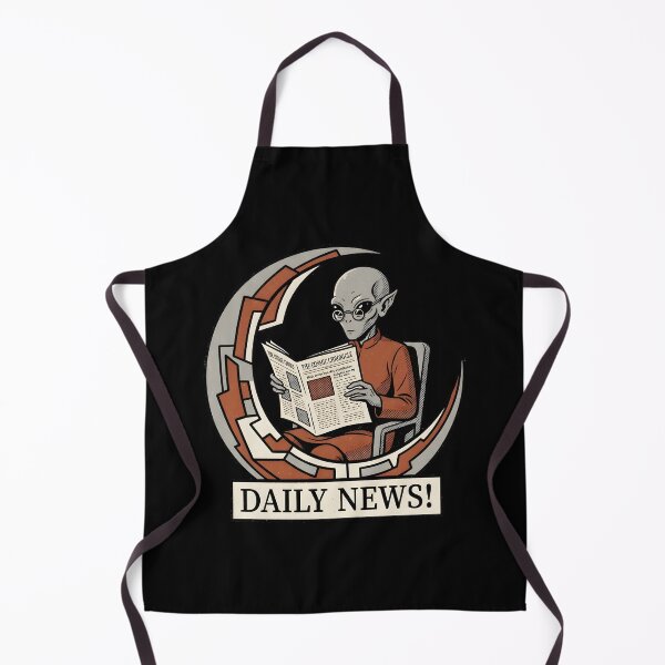 Item preview, Scholarly Alien Reading Newspaper Daily News Retro Graphic designed and sold by DuckOddity.