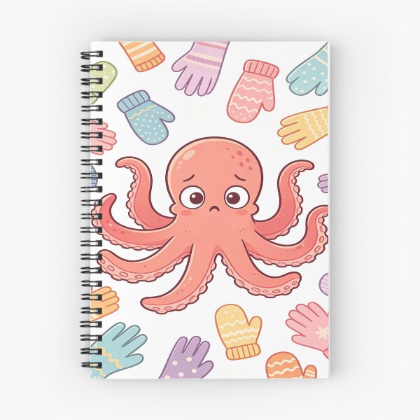 Item preview, Cute Octopus Surrounded by Winter Gloves - Funny Winter Art designed and sold by ZINO WORLD.