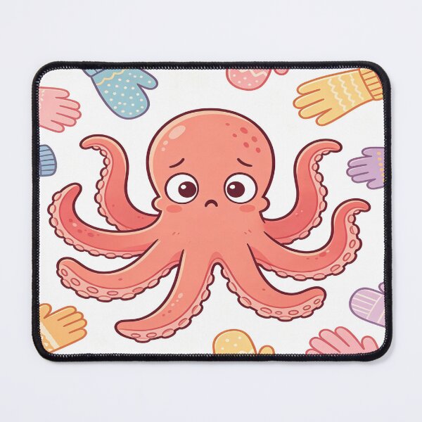 Item preview, Cute Octopus Surrounded by Winter Gloves - Funny Winter Art designed and sold by ZINO WORLD.
