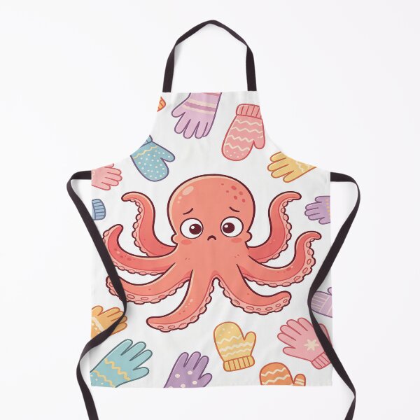 Item preview, Cute Octopus Surrounded by Winter Gloves - Funny Winter Art designed and sold by ZINO WORLD.